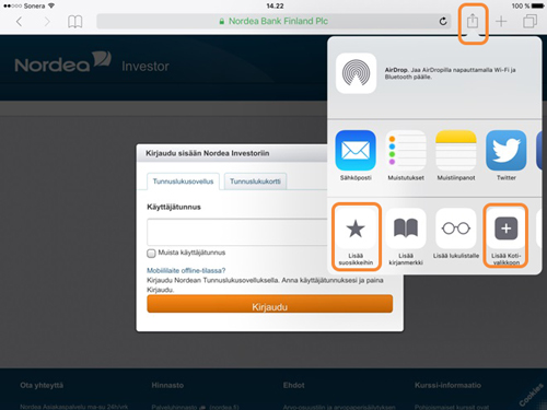 Nordea Investor iPad login