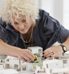 architect works on model